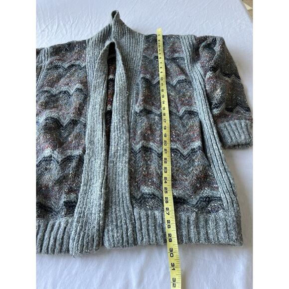 VTG Bramble Lane Women MED Wool Blend Open Cardigan Multi Color Cozy Soft - Picture 6 of 6